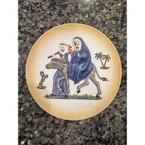 Vintage Goebel 1974 Flight into Egypt Plate Janet Robson Jesus Mary Joseph 3D